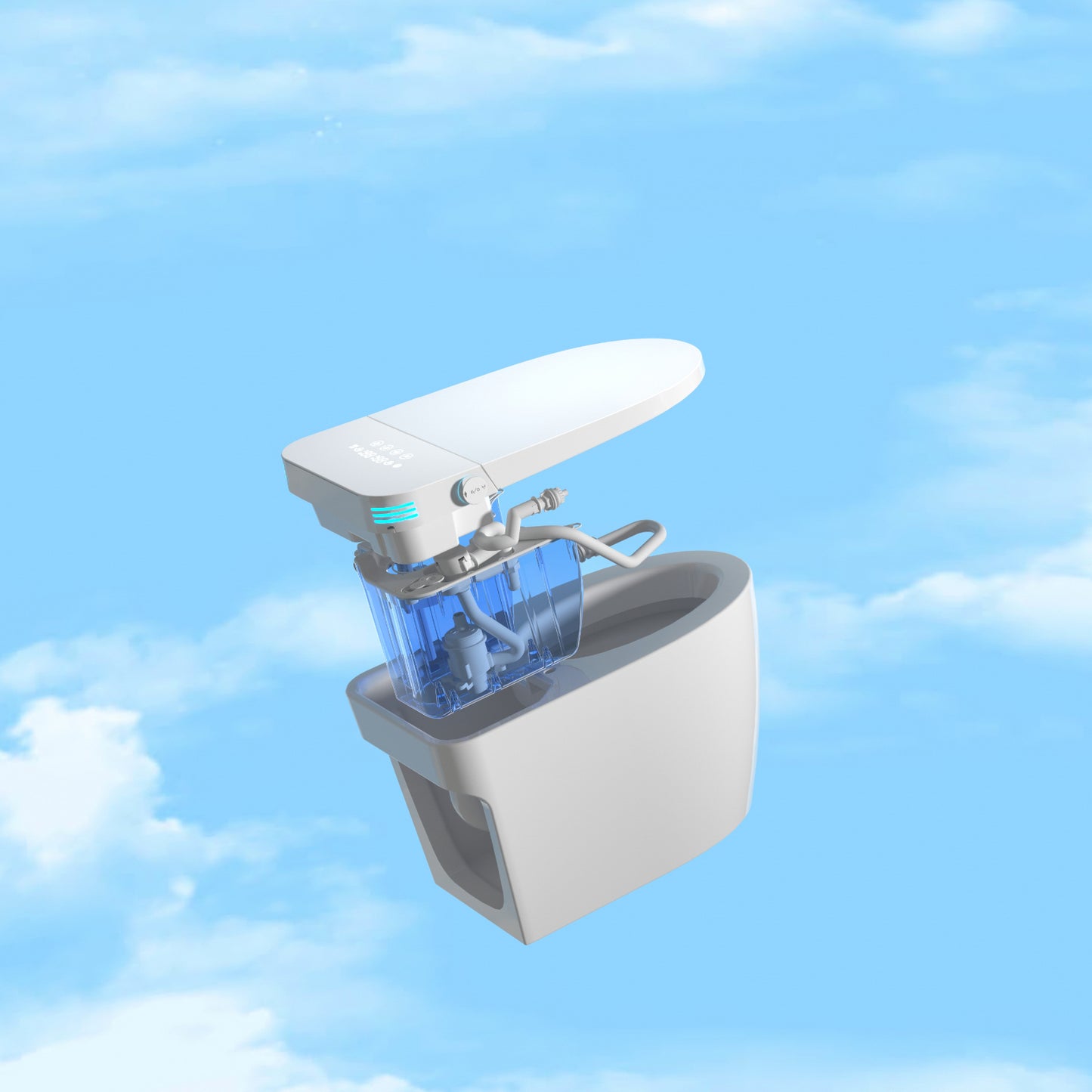 Voice-Controlled Smart Bidet Toilet with Heated Seat & Auto Features