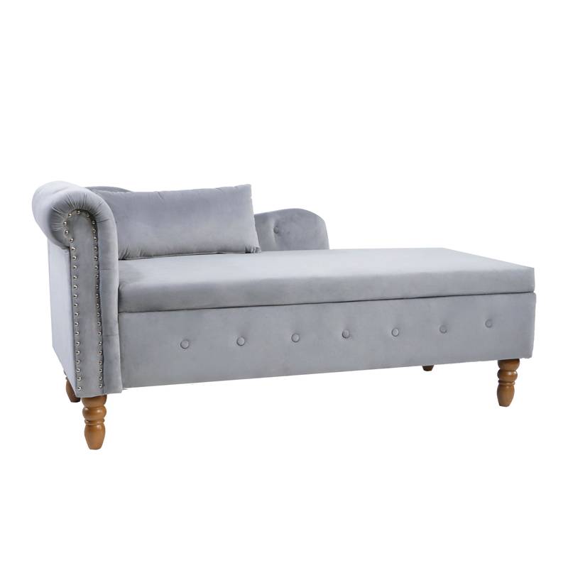 Velvet Dream Lounge Chair with Storage & Pillow