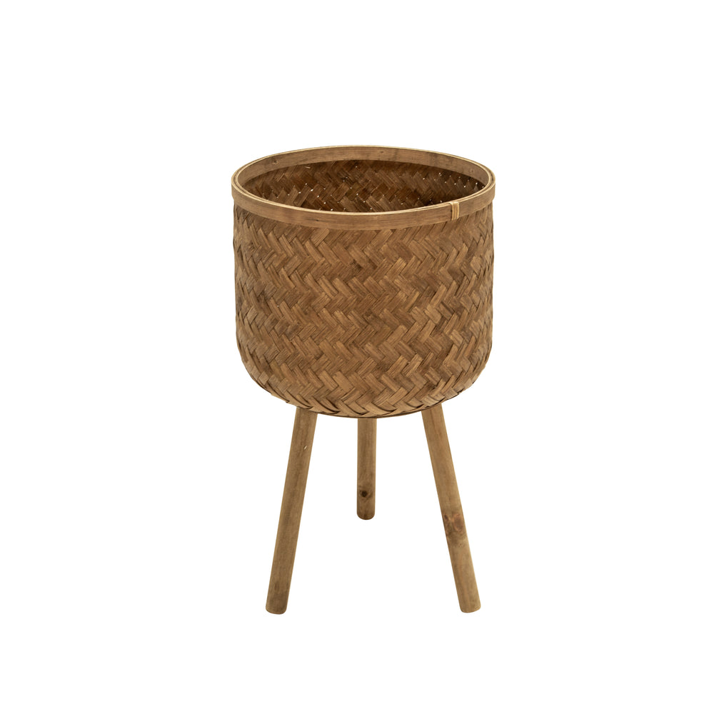 Stylish Bamboo Planter Set