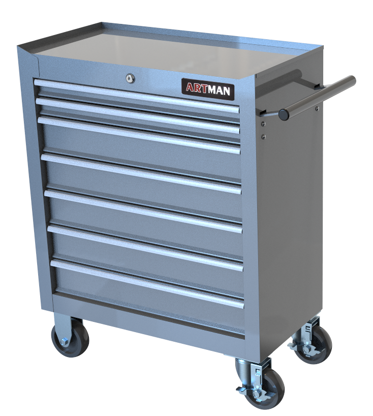 Rolling Multi-Tool Cart in Silver