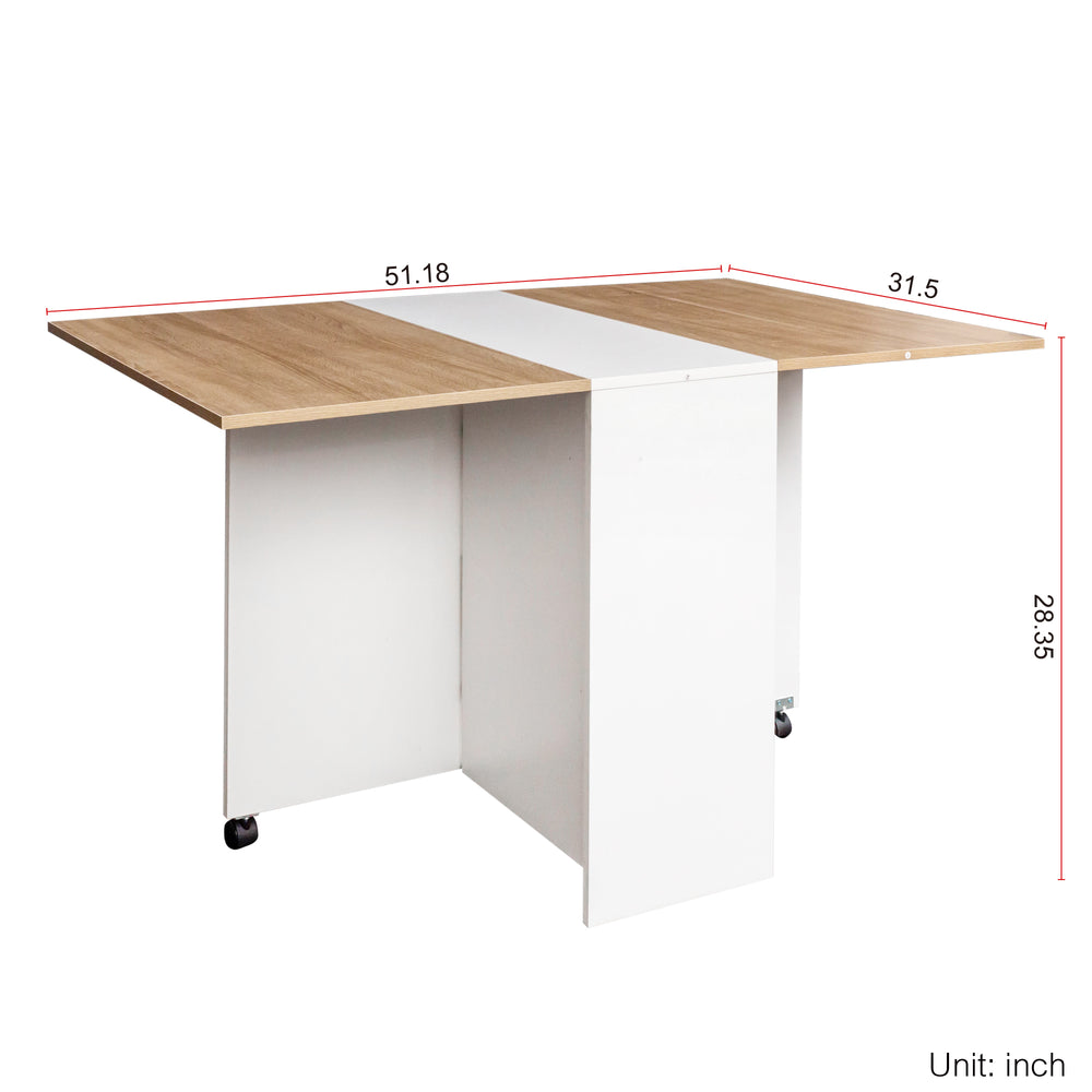 Space-Saver Drop Leaf Dining Table with Wheels