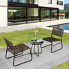 Chic Rattan Patio Set with Modern Round Table