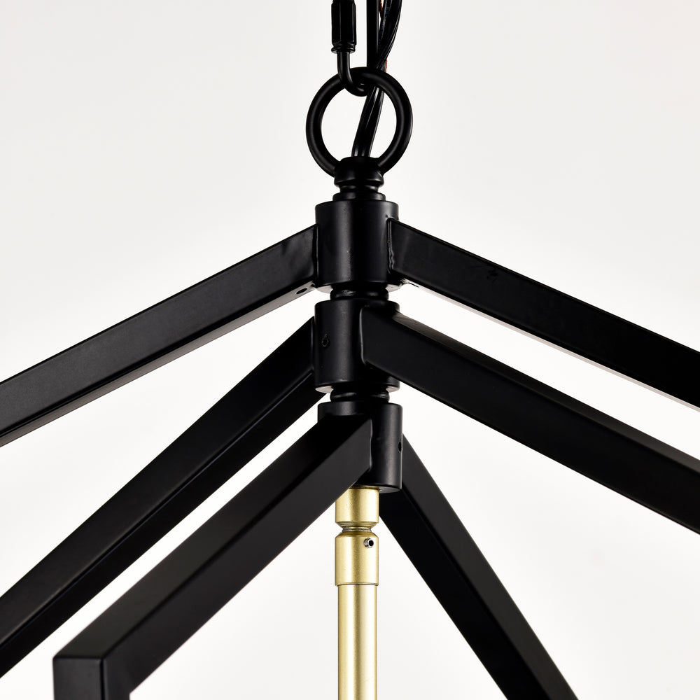 Sleek Black and Gold Chandelier for Stylish Spaces