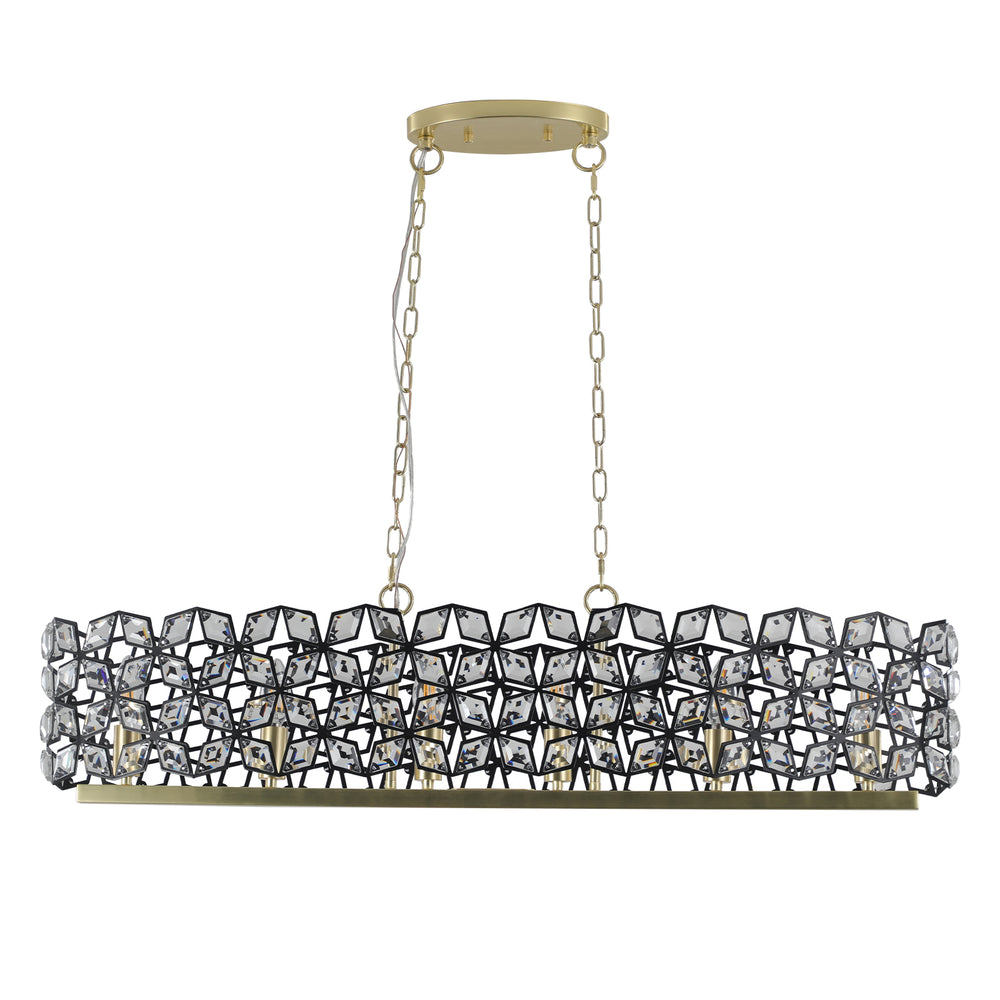 Glamorous Gold Oval Crystal Chandelier