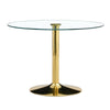 Chic Glass & Gold Round Dining Table