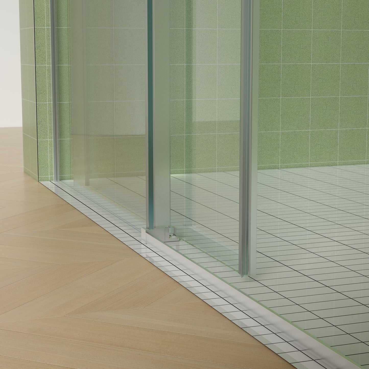 Sleek Brushed Nickel Sliding Shower Door with Easy-Clean Glass