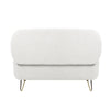 Chic Ivory Storage Ottoman with Gold Legs