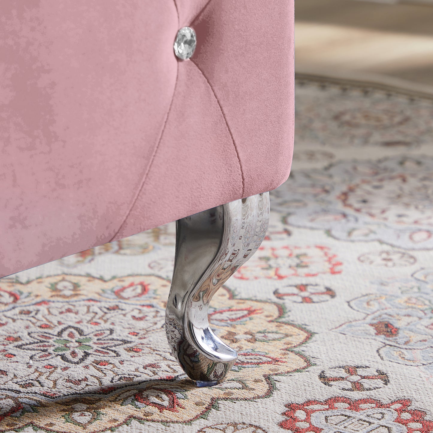 Cozy Pink Storage Bench with Padded Seat