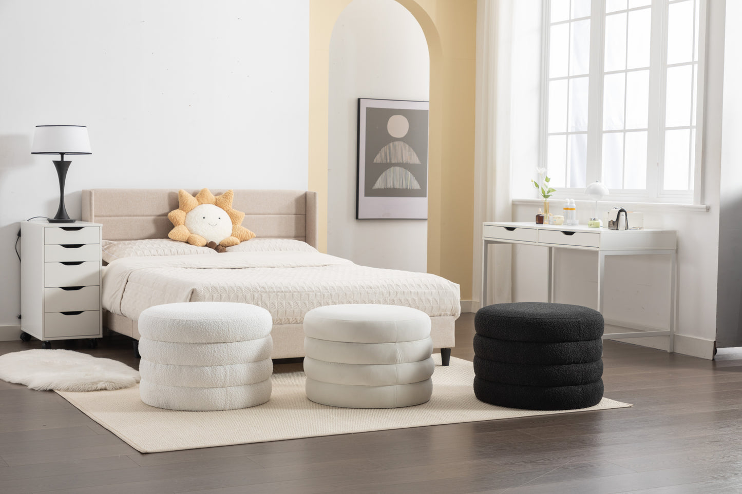 Stylish Black Storage Ottoman