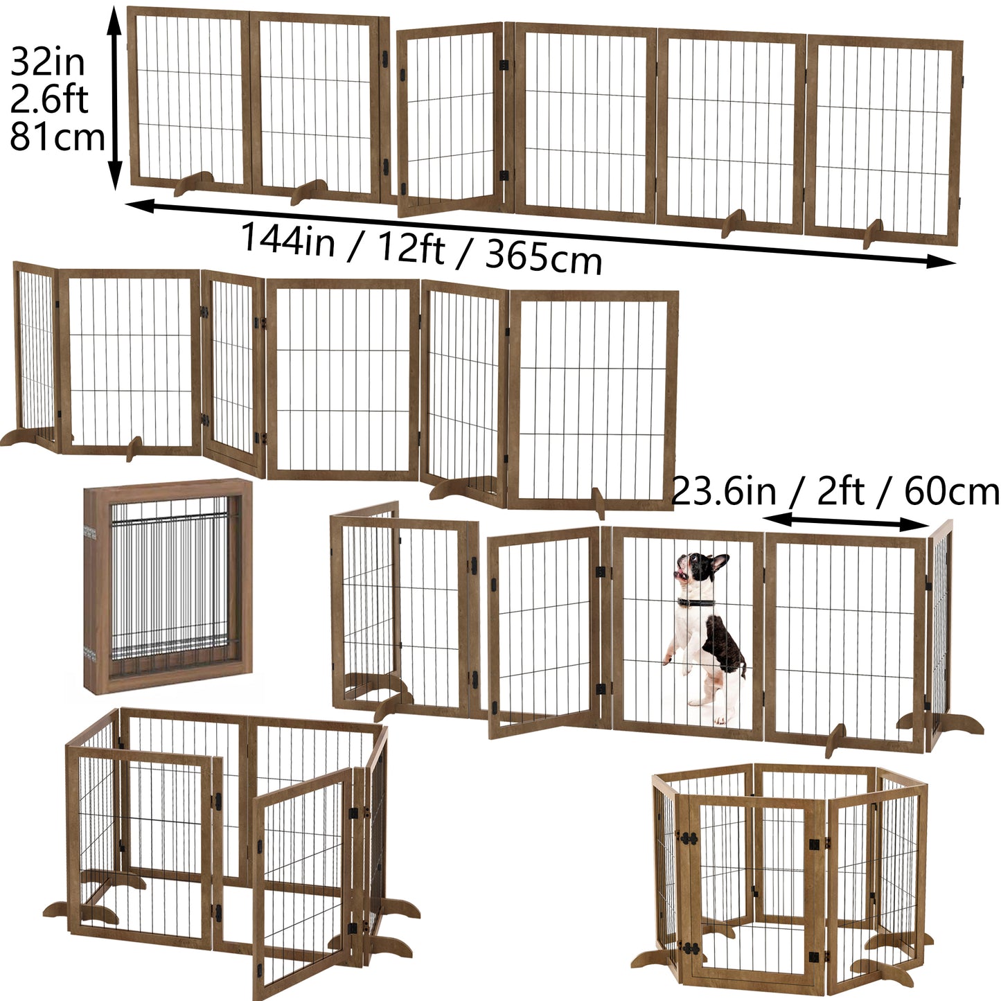 Flexible Dog Gate & Fence with Door - Stylish Indoor Barrier