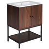 Chic Walnut Bathroom Vanity with Soft-Close Doors