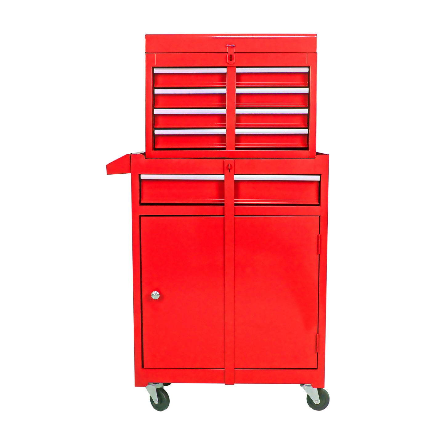 Red Tool Chest with Adjustable Shelf & Bottom Cabinet