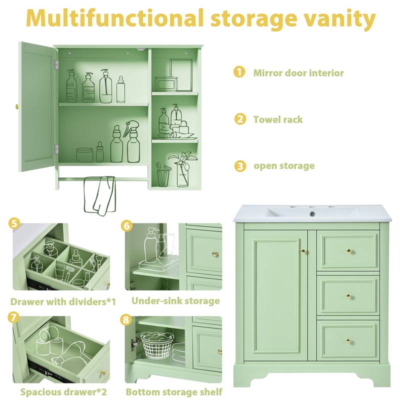 Chic Modern Bathroom Vanity Set with Mirror