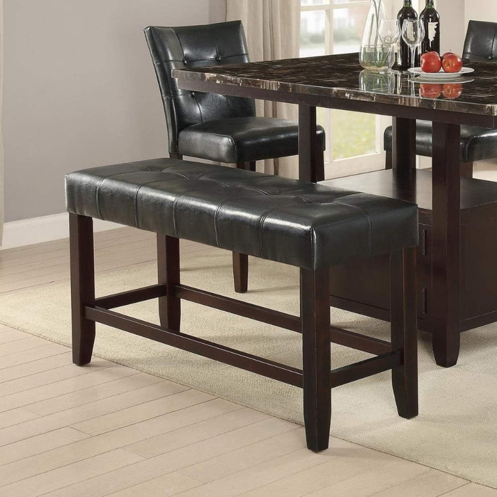 Stylish Black Tufted Bench for Dining Comfort