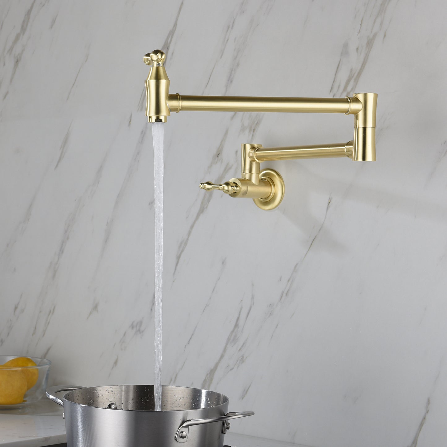 Wall-Mounted Pot Filler Faucet