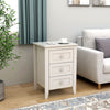 Chic White Nightstand with Charging Hub