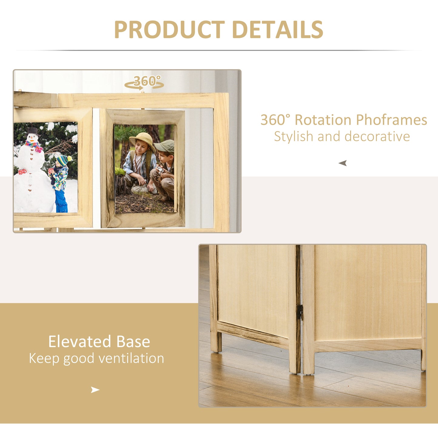 ChicWood Privacy Divider with Photo Frames