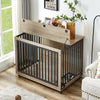 Cozy Retreat Dog Crate Table with Wheels & Feeding Bowls