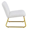 Chic White Armless Sofa Chair with Gold Legs