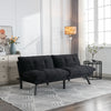 Sleek Black Convertible Sofa Bed