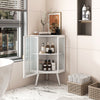 Chic Corner Cabinet with Glass Door & Shelves