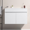 Chic Wall-Mounted Vanity with Soft-Close Cabinets & White Basin