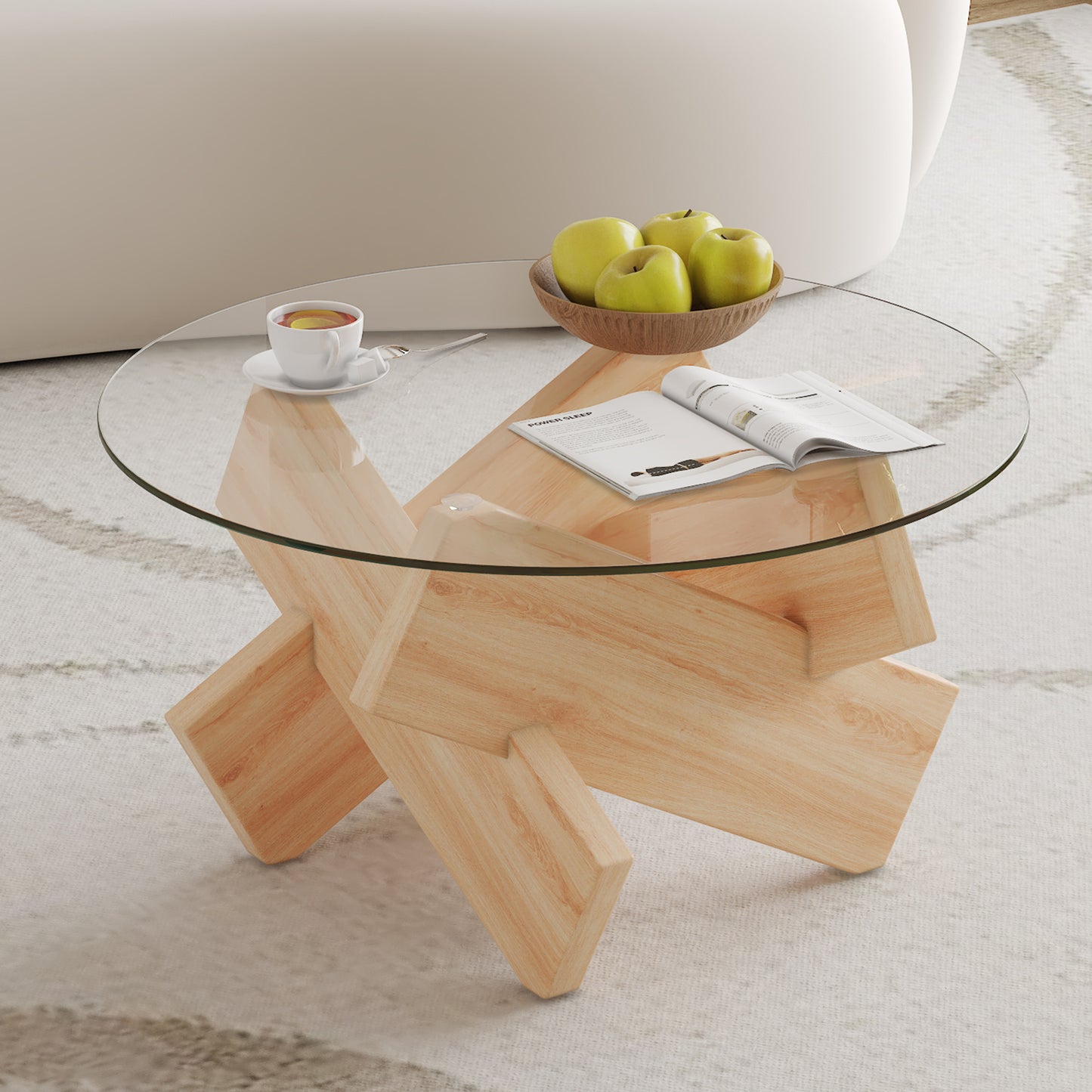 Chic Round Glass Coffee Table