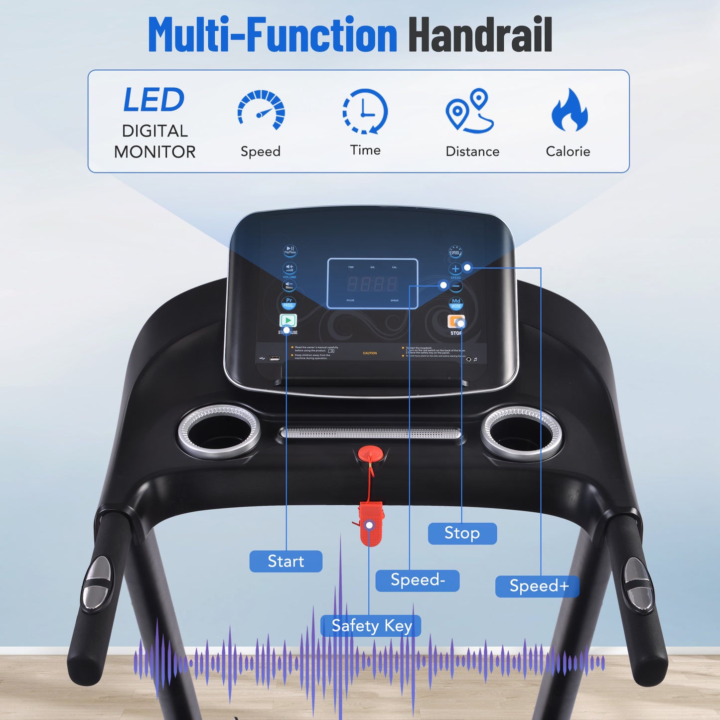 Ultimate Home Treadmill with Speakers and Adjustable Incline