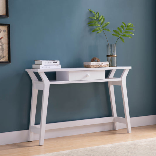 Chic White Console with Drawer