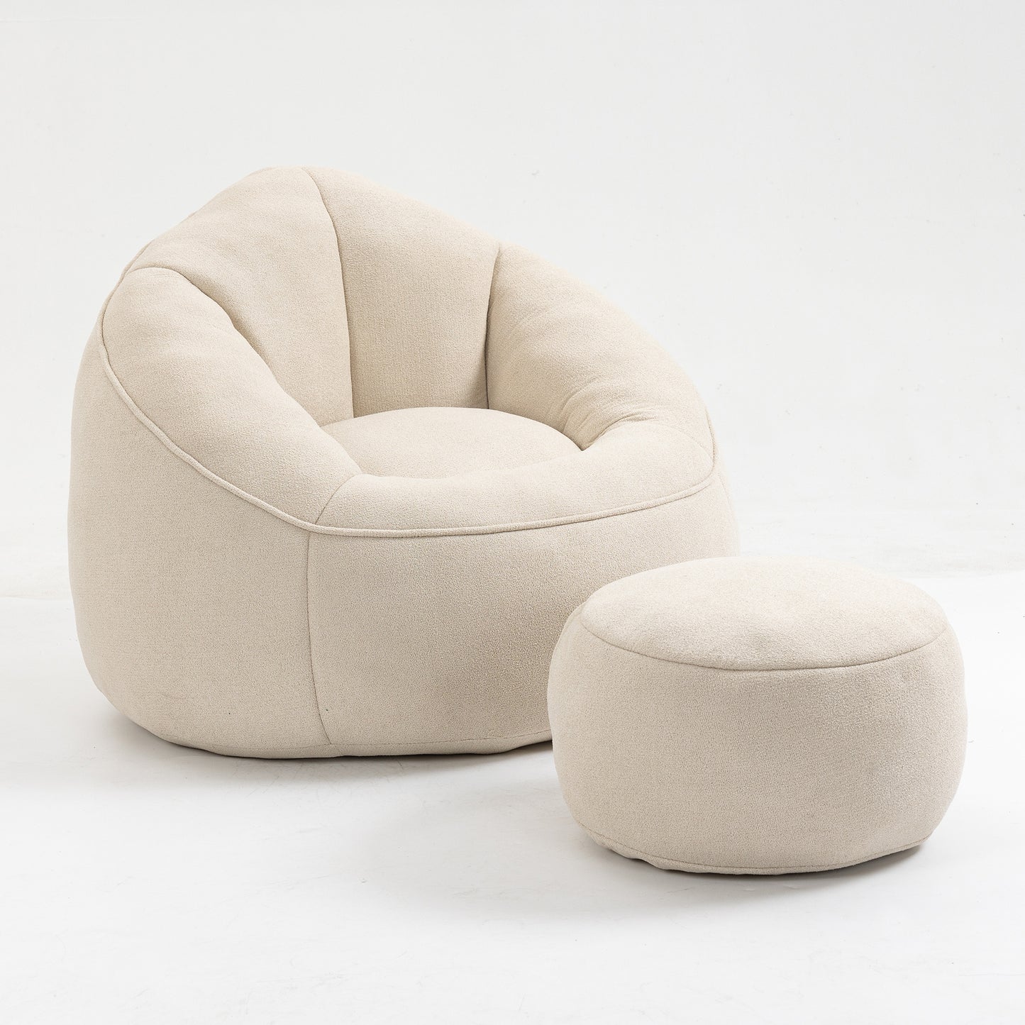 Cozy Foam Bean Bag Sofa with Footrest