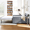 Linen Grey Daybed with Trundle and USB Charging