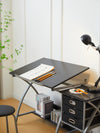 Sleek Drawing Desk with Stool