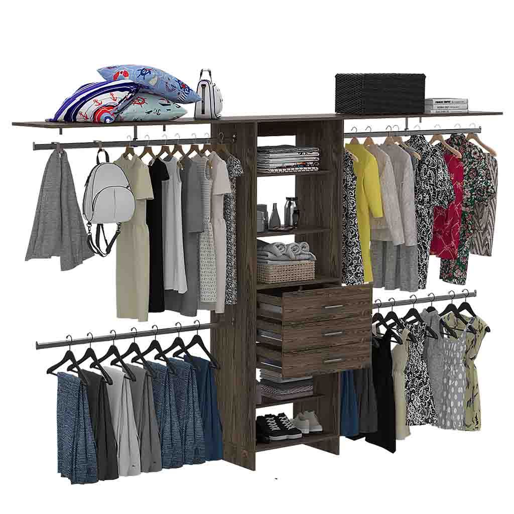 Stylish Walnut Closet Organizer