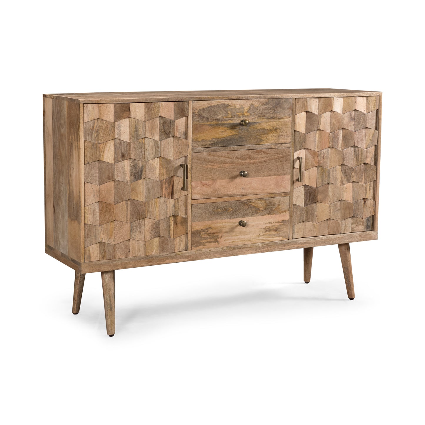 Chic 3-Drawer Sideboard with Trendy Doors