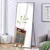 Chic Full-Length Black Wood Mirror