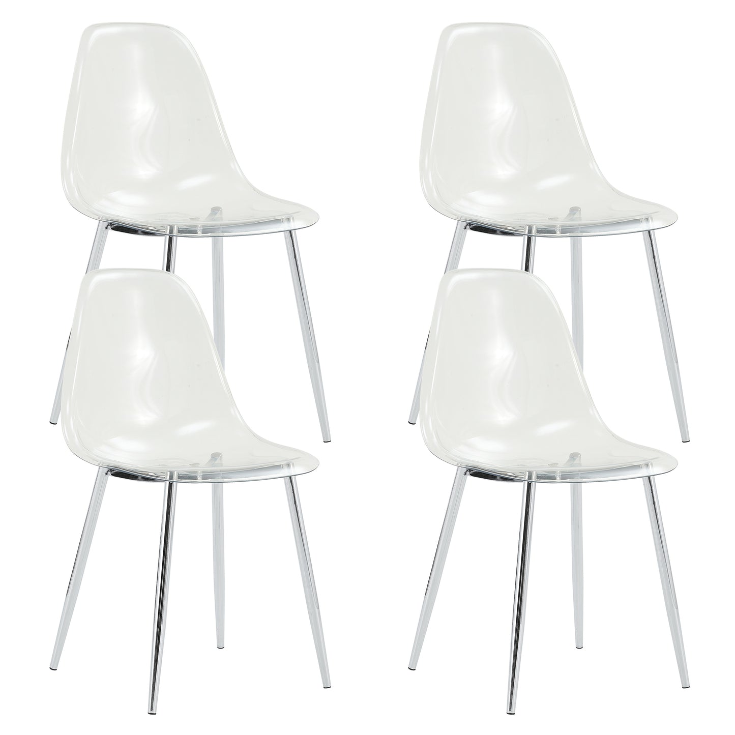 Clear Comfort Chairs - Set of Four