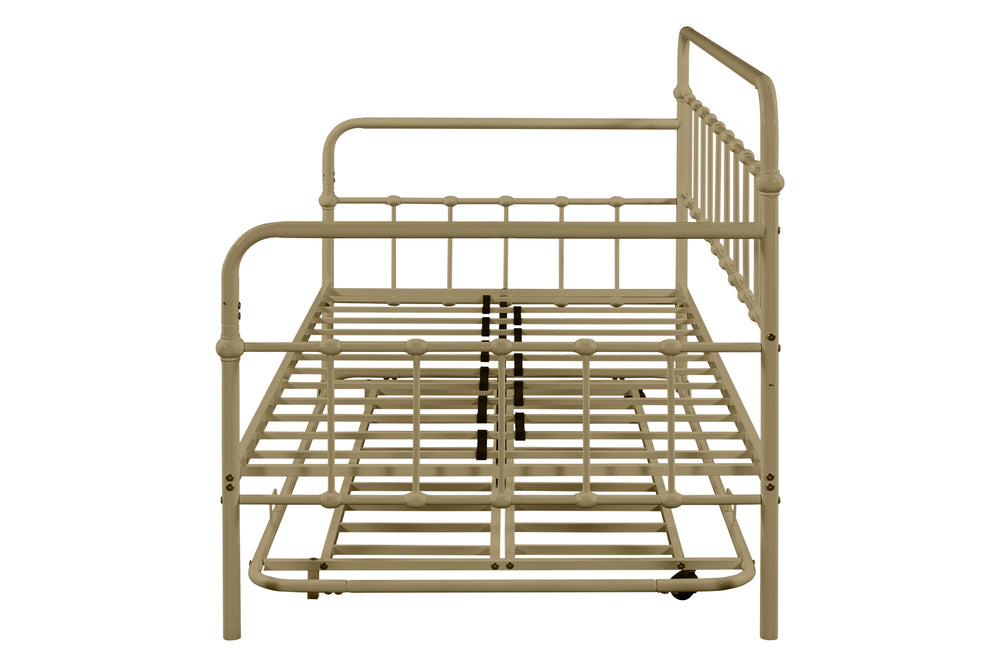 Chic Metal Daybed with Hidden Trundle