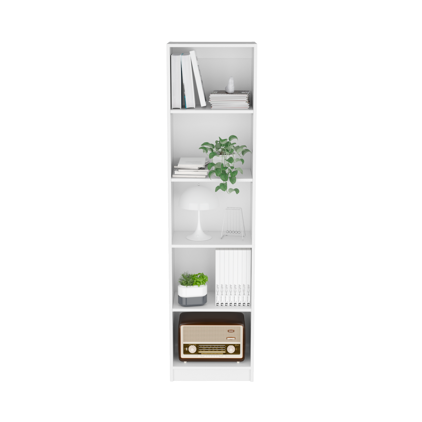 Vinton XS White Compact Bookshelf