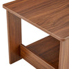 Sleek Walnut Double-Layer Coffee Table