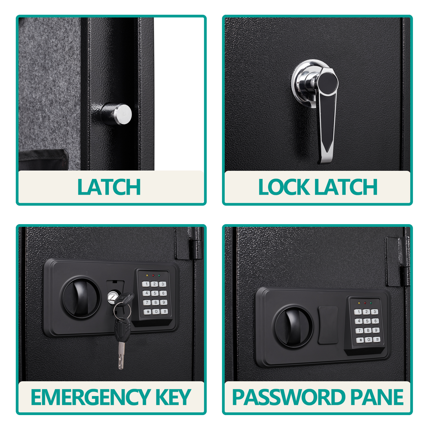 Quick Access Gun Safe with Pistol Pockets and Alarm