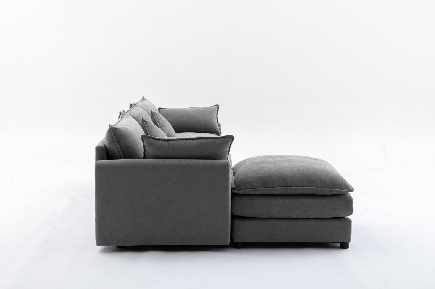 Chic Modular L-Shaped Sofa with Ottoman