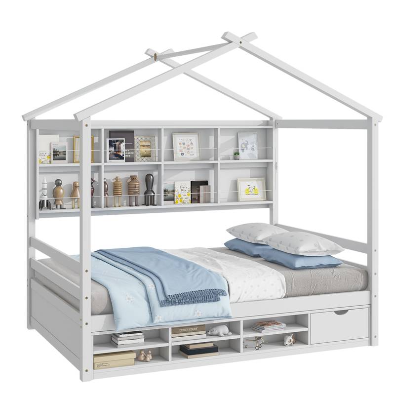 Cozy Haven Bed with Roof & Storage