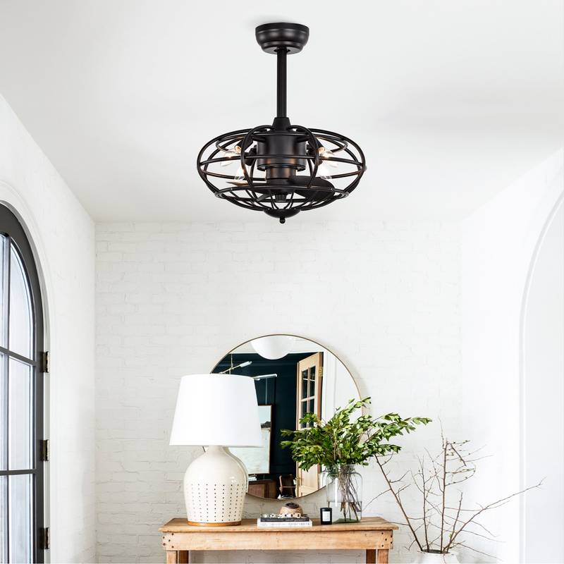 Cozy Caged Ceiling Fan with Remote - Perfect for Any Room!