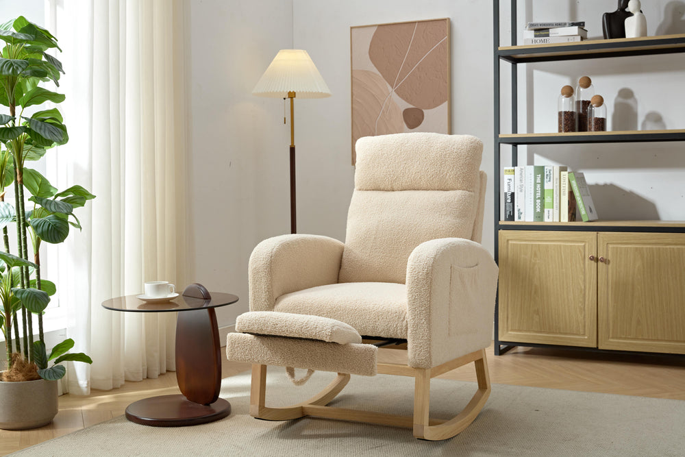 Cozy Rocking Chair with Side Pocket