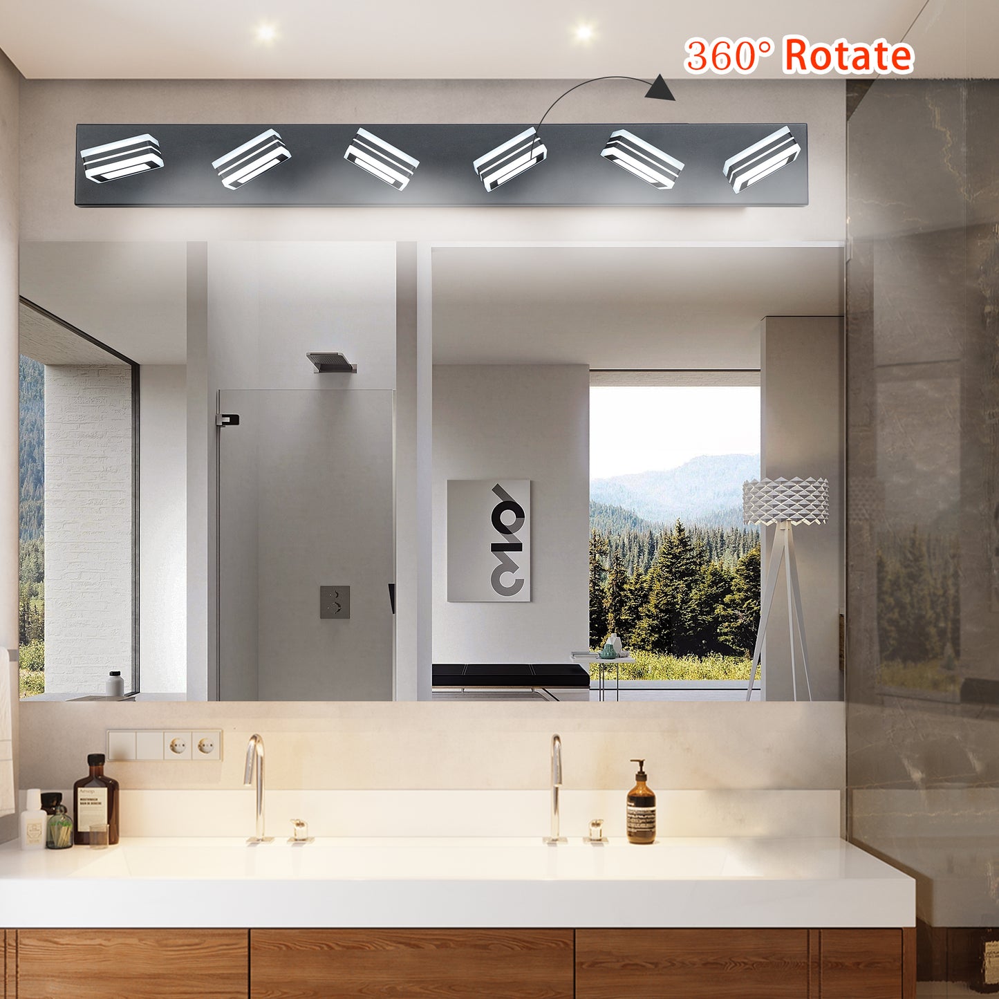 Sleek Black LED Vanity Lights