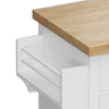 Versatile White Kitchen Island Cart with Storage & Locking Wheels