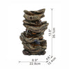 Charming Wood-Look Tabletop Fountain with LED Light