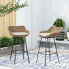 Cozy Wicker Barstools with Cushions - Set of 2