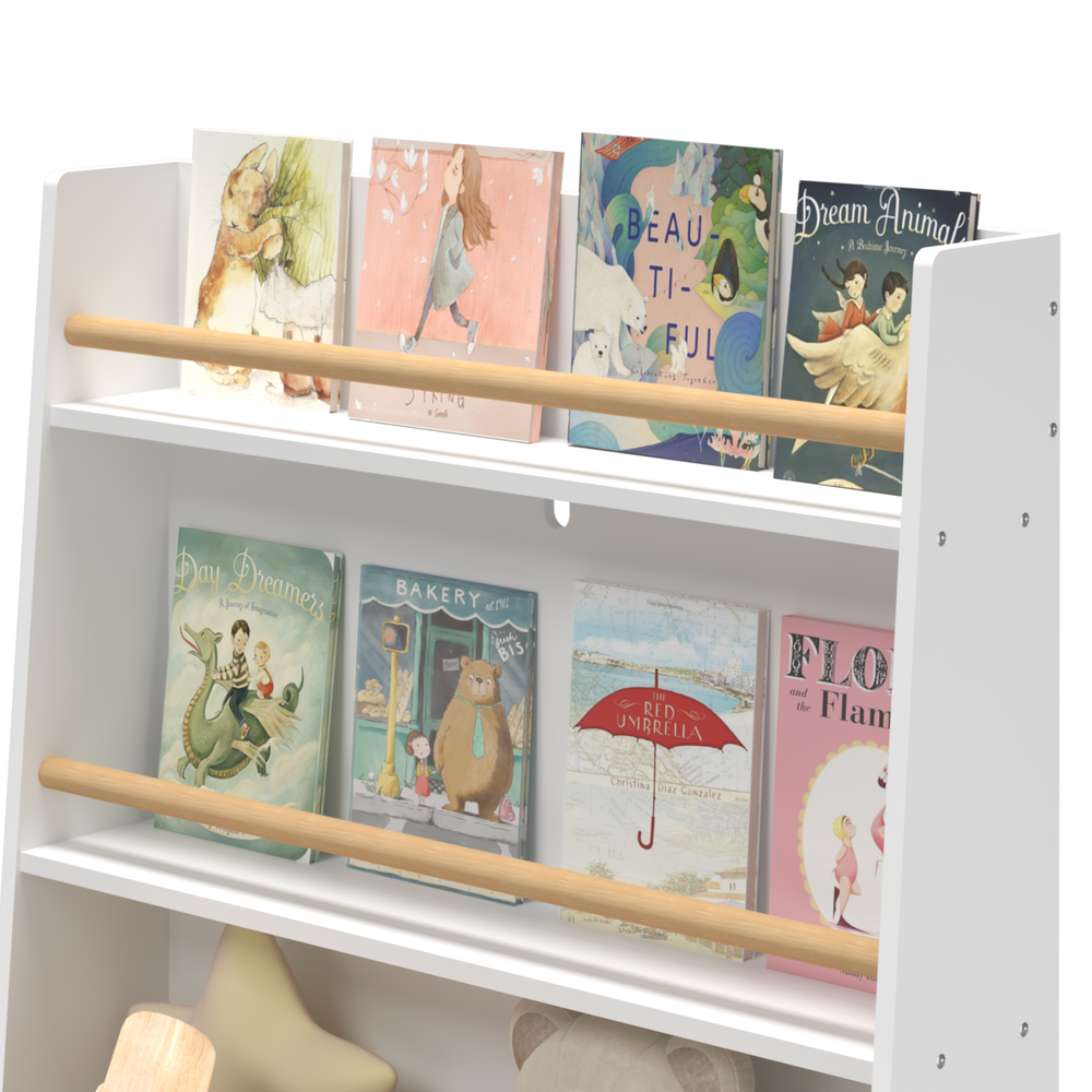 Brightly Kids Bookshelf & Toy Organizer