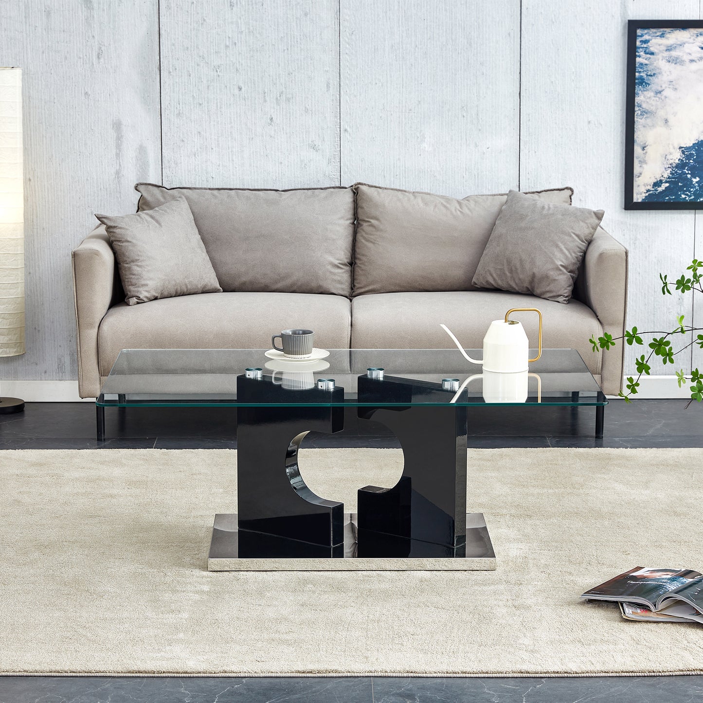 Sleek Glass Top Coffee Table